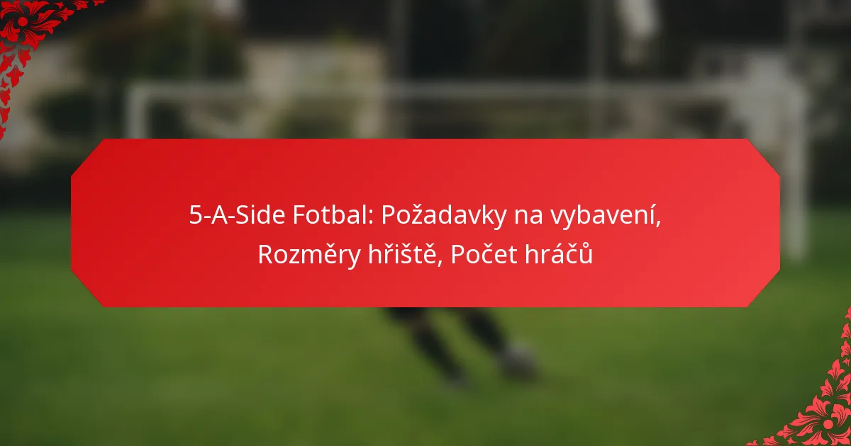 5-A-Side Fotbal: Požadavky na vybavení, Rozměry hřiště, Počet hráčů