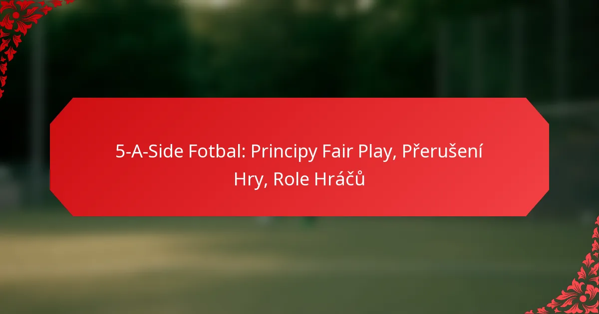 5-A-Side Fotbal: Principy Fair Play, Přerušení Hry, Role Hráčů