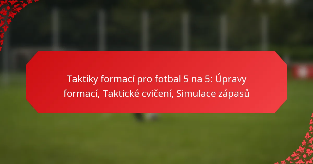 Taktiky formací pro fotbal 5 na 5: Úpravy formací, Taktické cvičení, Simulace zápasů